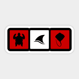 Shark Turtle Stingray for Dive Scuba Dive Gear Sticker